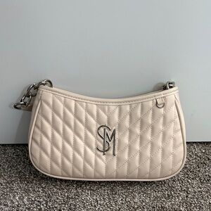 Steve Madden Cream Quilted Shoulder Bag
